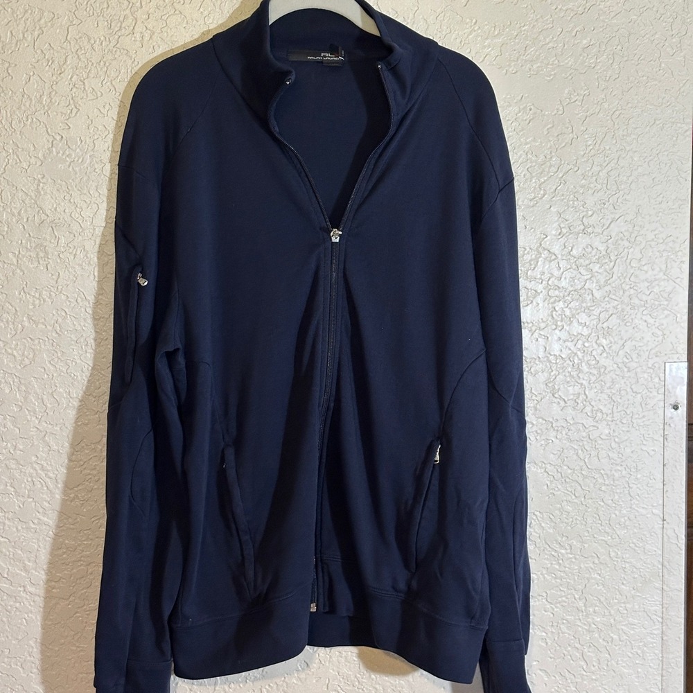 RLX Ralph Lauren Mens Navy Full Zip Up Track Jacket‎ Athletic Casual Size Large - Picture 4 of 11